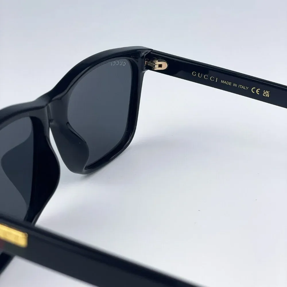 GUCCI GG0746SA 001 Sunglasses Black Gray Anti-Reflective Square Unisex